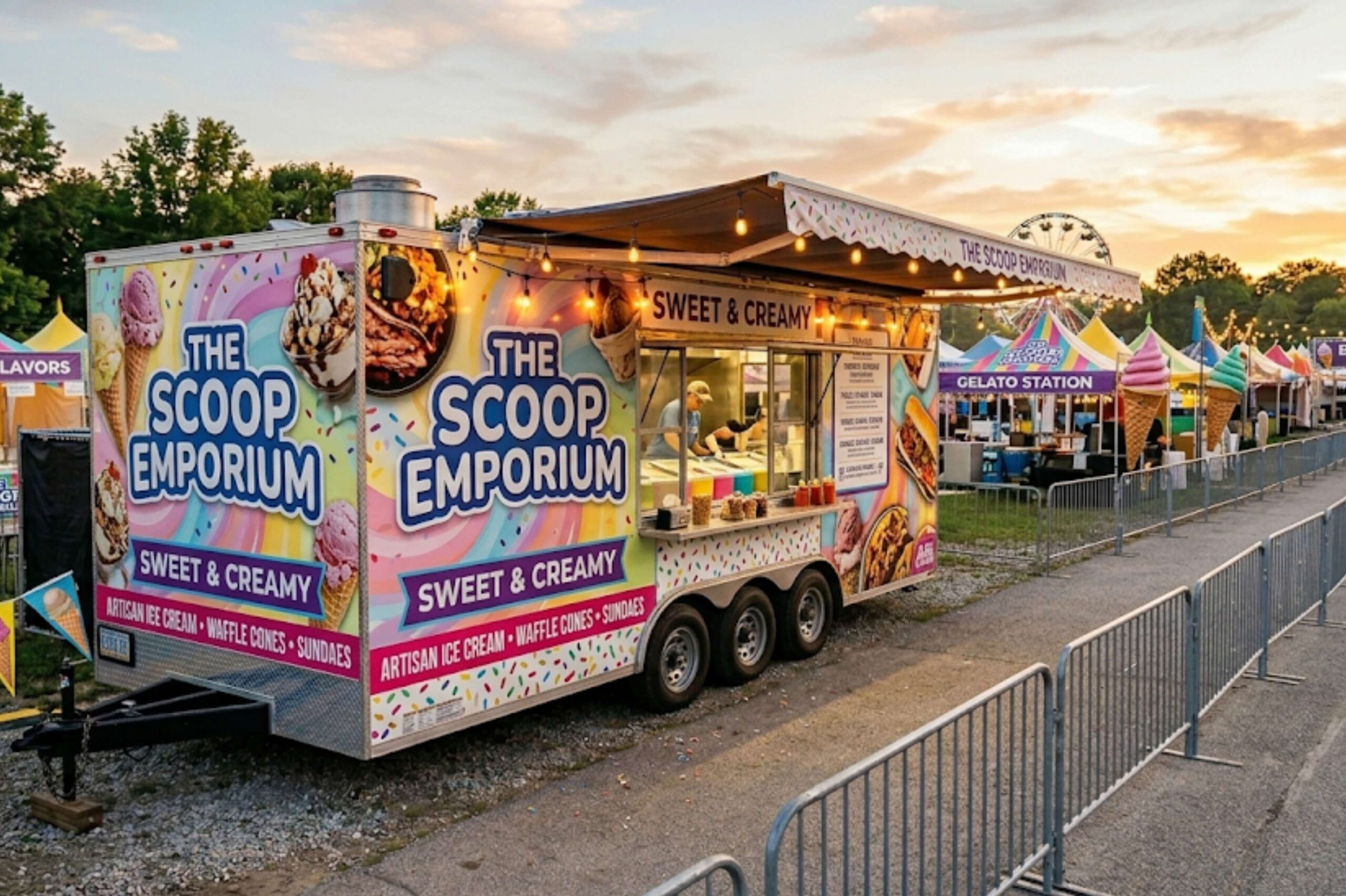 ice cream trucks and dessert truck wrap