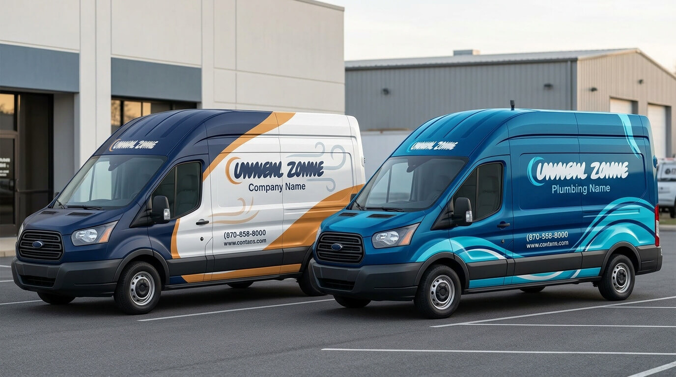 HVAC and plumbing van wraps