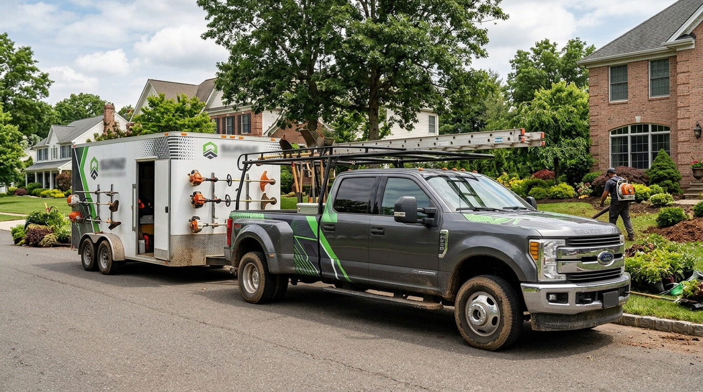 Landscaping truck and trailer fleet graphics