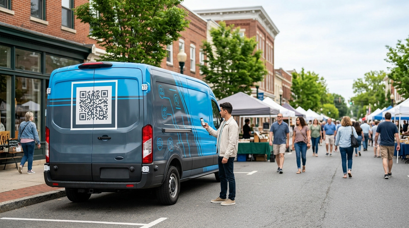 QR code on van wrap