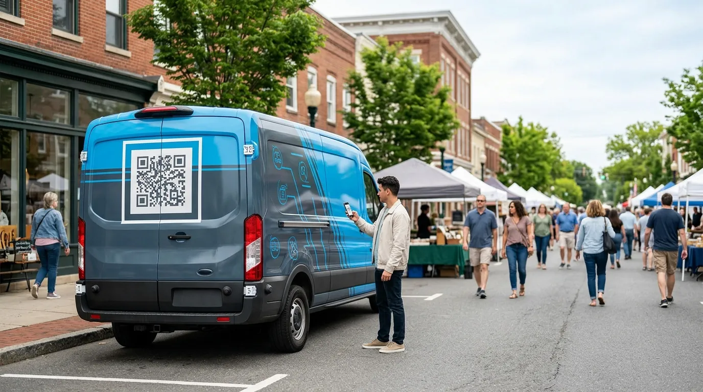QR code on van wrap