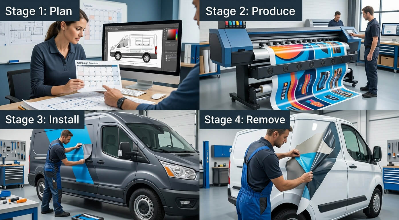 Vehicle wrap campaign planning