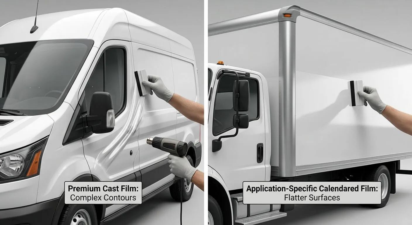 Cast vs. calendared vehicle wrap vinyl