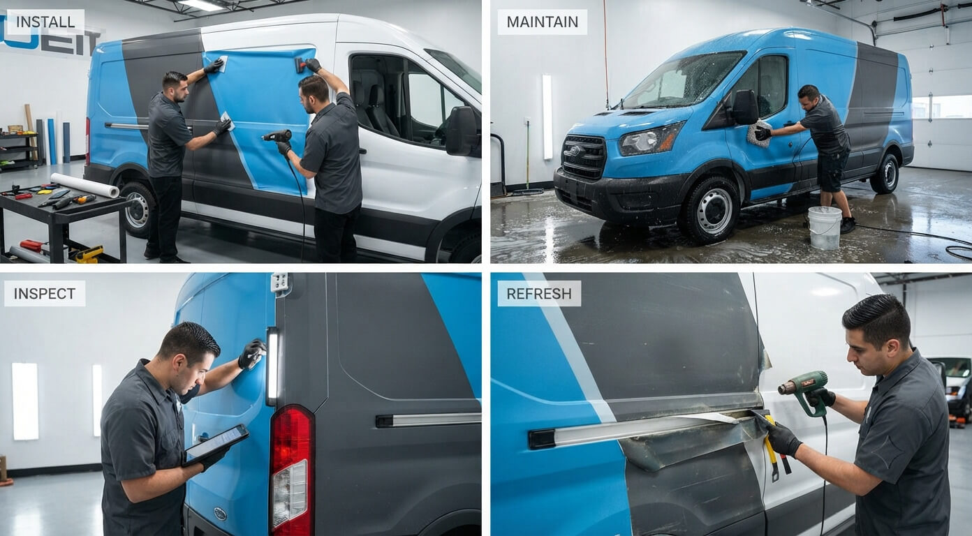 Commercial fleet wrap lifecycle