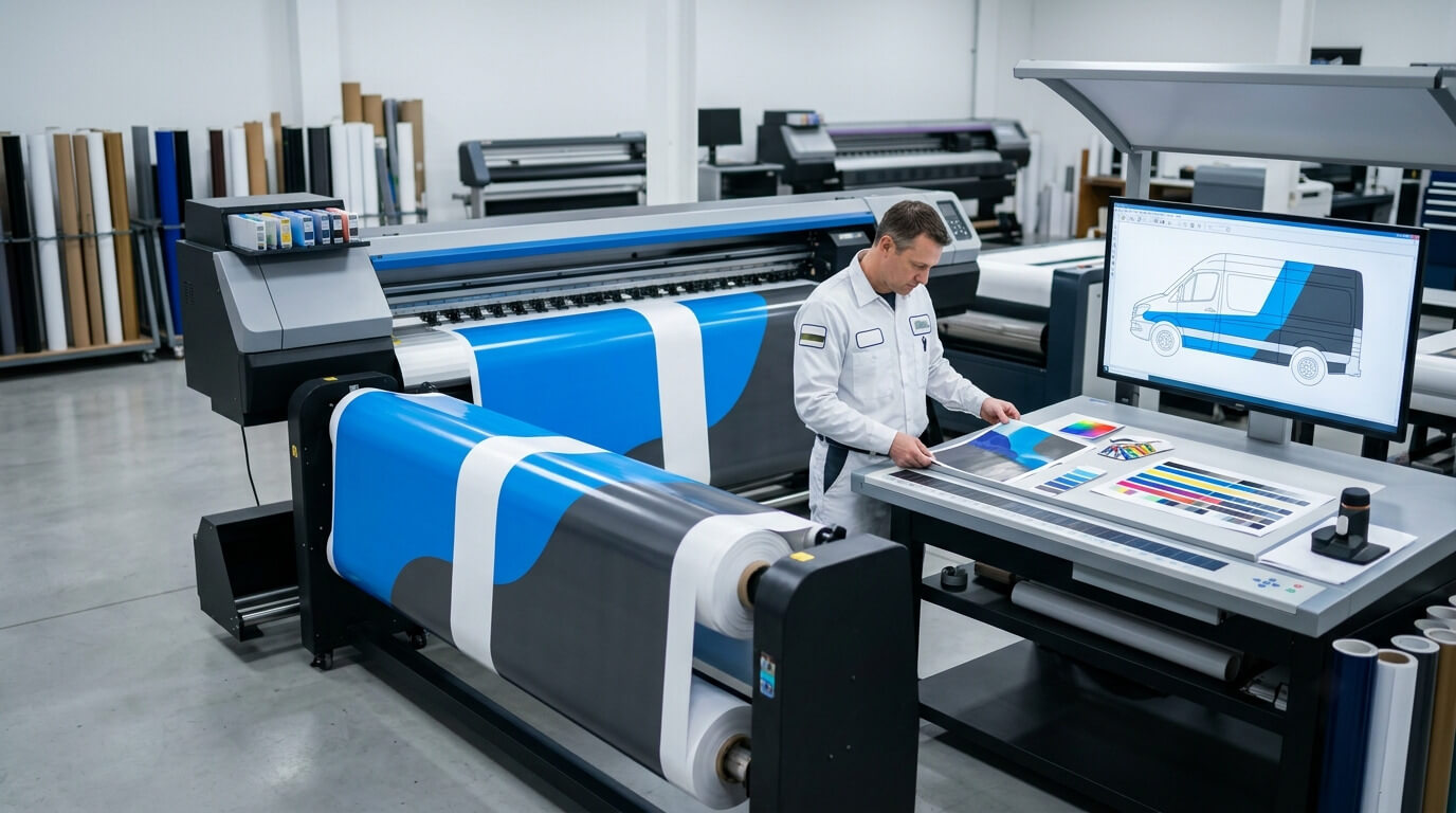 Commercial vehicle wrap printing process