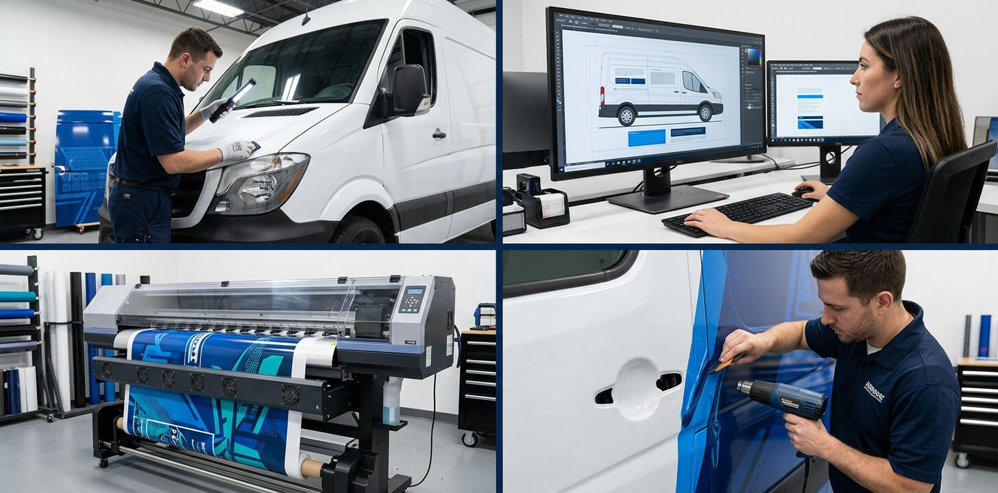 Commercial vehicle wrap production process
