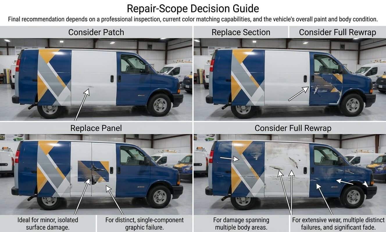 Commercial wrap repair scope