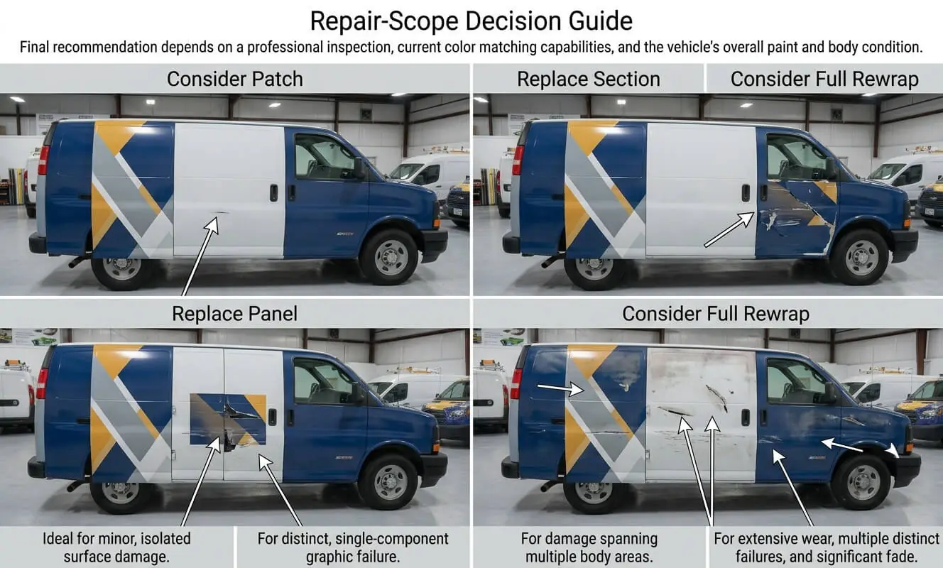Commercial wrap repair scope
