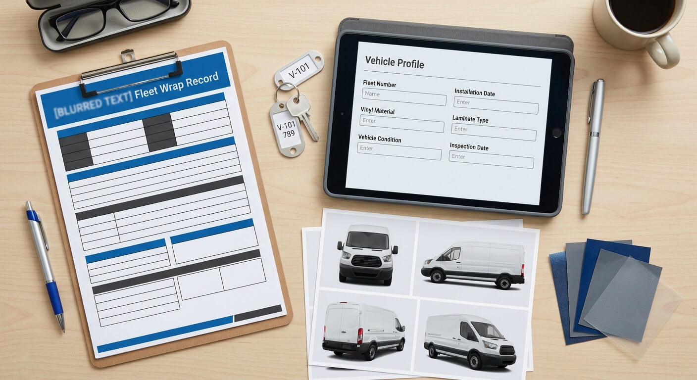 Fleet vehicle wrap records
