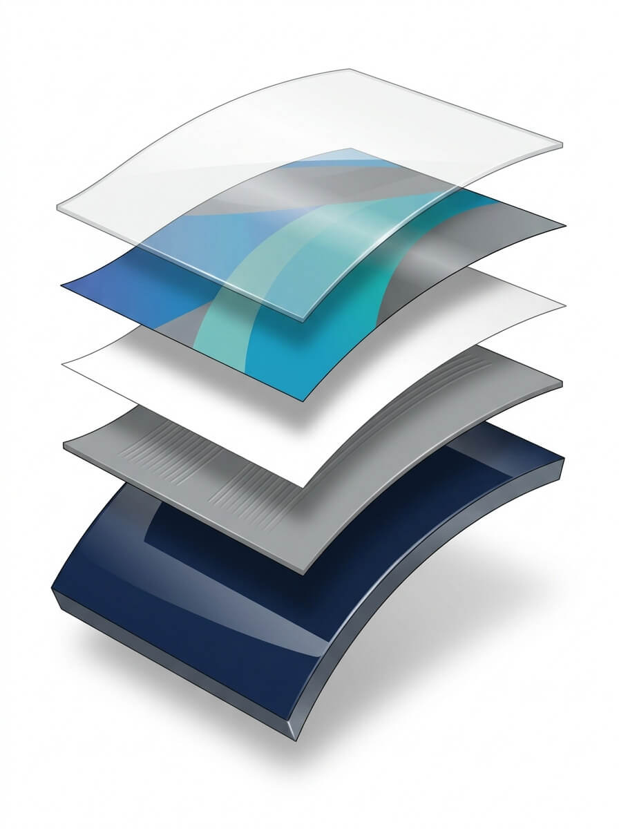 Printed vehicle wrap layer diagram