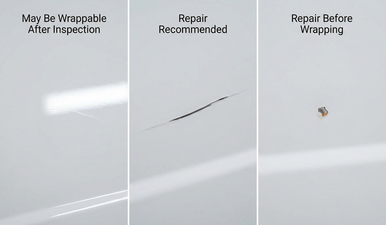 Vehicle scratches and wrap readiness