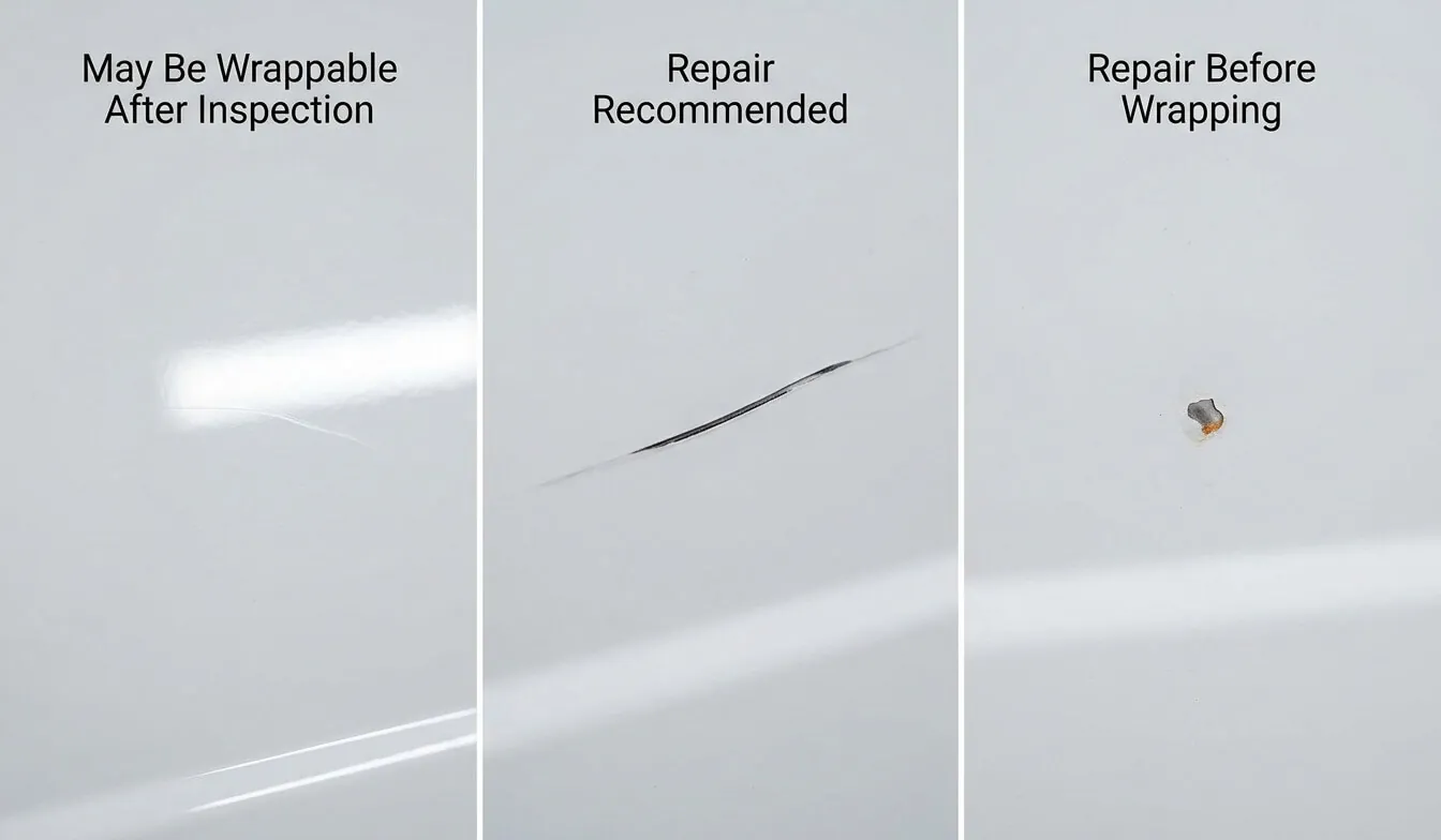 Vehicle scratches and wrap readiness