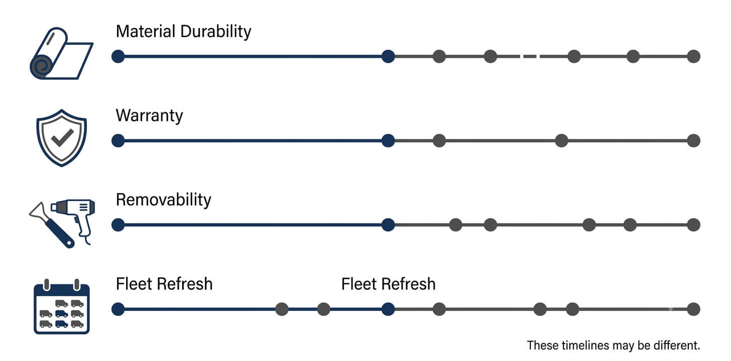 Vehicle wrap aging factors