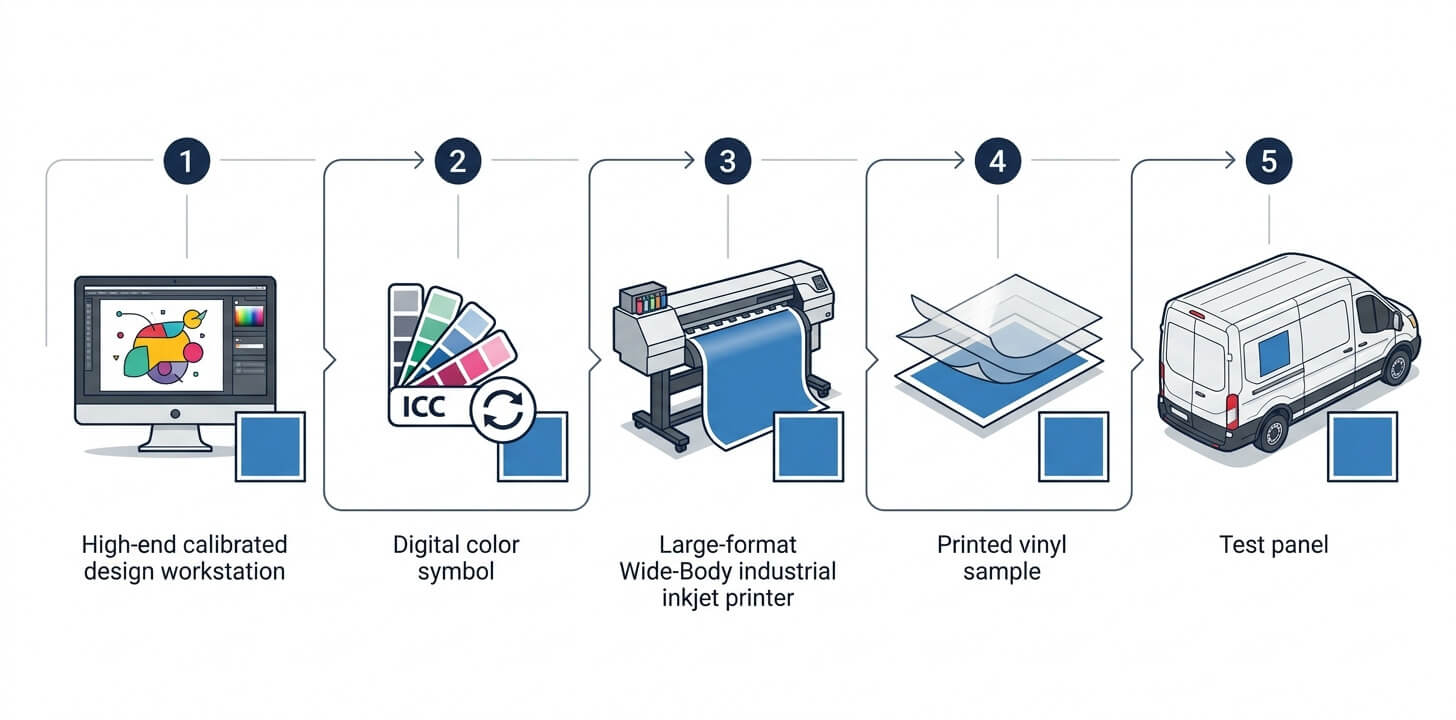 Vehicle wrap color management workflow