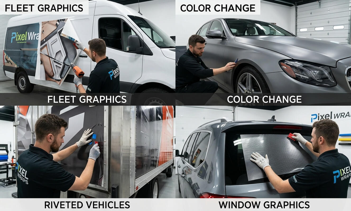 Vehicle wrap installation specialties