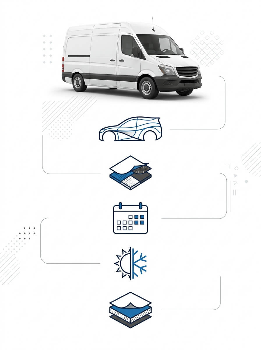 Vehicle wrap material selection process