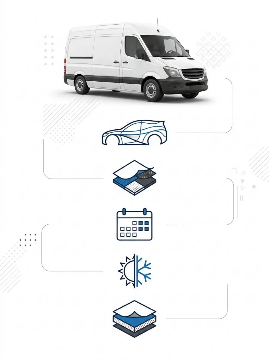 Vehicle wrap material selection process