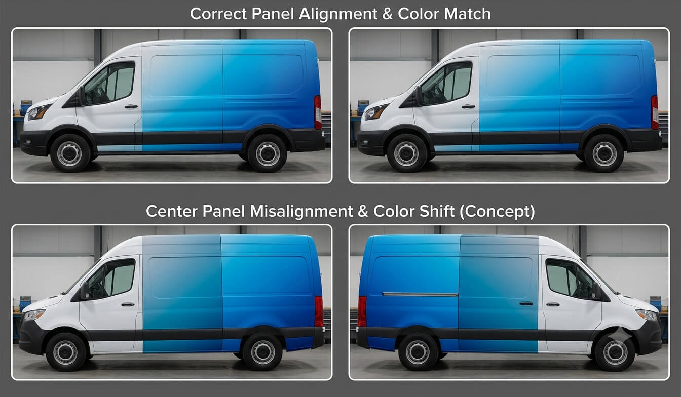 Vehicle wrap panel color consistency