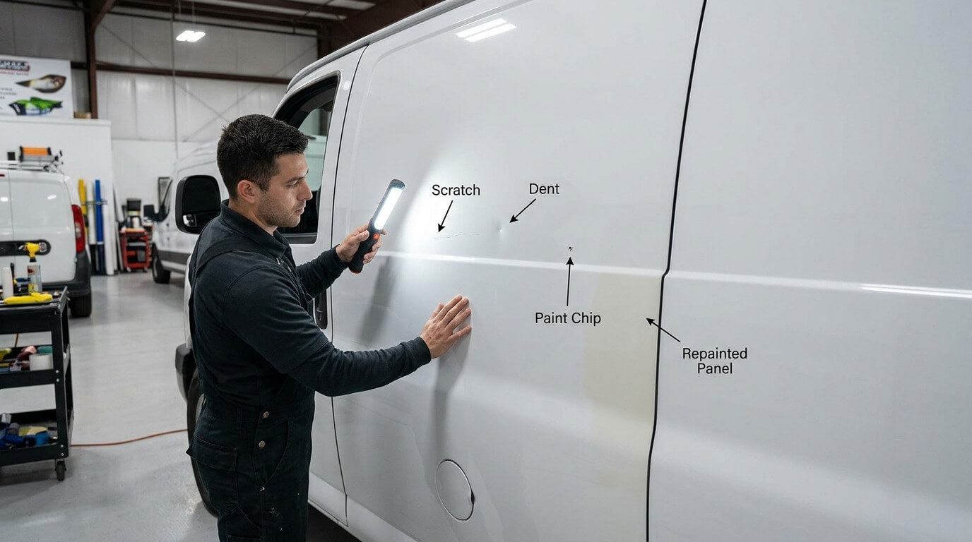 Vehicle wrap surface inspection